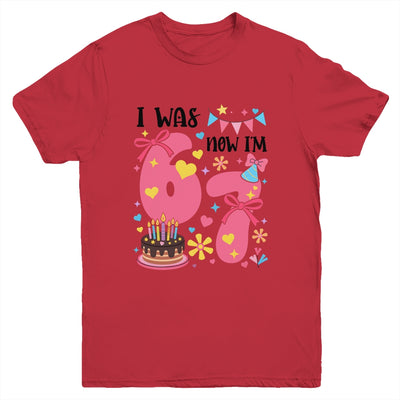 I Was 6 Now I'm 7 Year Old Birthday 7th Kids Coquette Bow Youth Shirt | teecentury