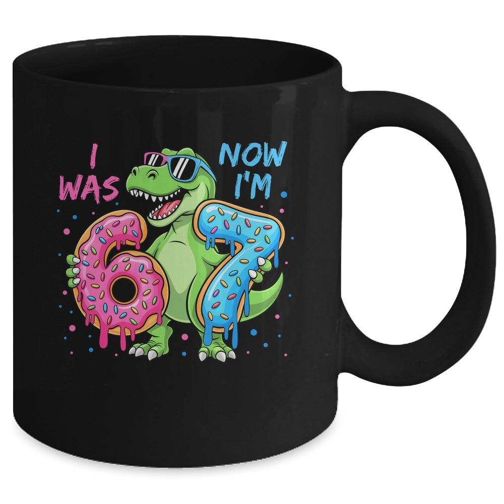 I Was Six Now I'm Seven Dinosaur 67 Meme 7th Birthday Mug | teecentury