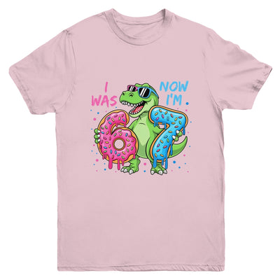 I Was Six Now I'm Seven Dinosaur 67 Meme 7th Birthday Youth Shirt | teecentury