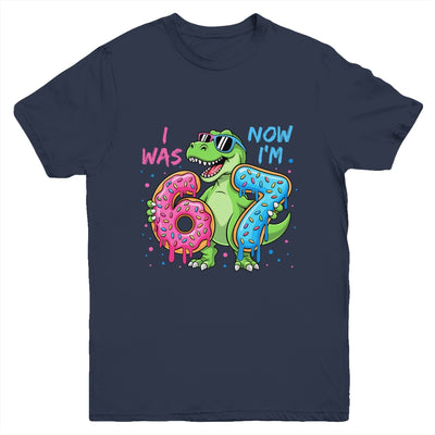 I Was Six Now I'm Seven Dinosaur 67 Meme 7th Birthday Youth Shirt | teecentury