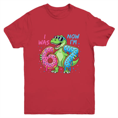 I Was Six Now I'm Seven Dinosaur 67 Meme 7th Birthday Youth Shirt | teecentury
