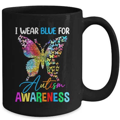 I Wear Blue For Autism Awareness Month Butterfly Women Kids Mug | teecentury
