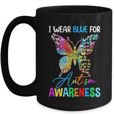 I Wear Blue For Autism Awareness Month Butterfly Women Kids Mug | teecentury