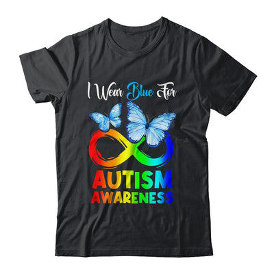 I Wear Blue For Autism Awareness Month Infinity Butterfly Shirt & Tank Top | teecentury