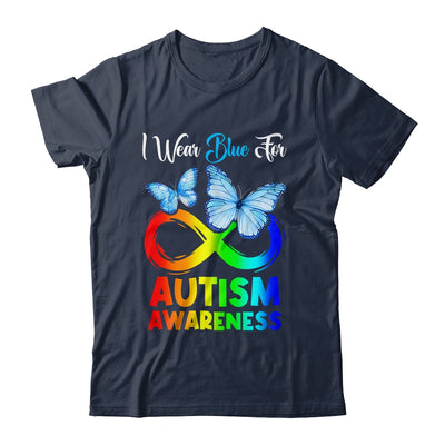 I Wear Blue For Autism Awareness Month Infinity Butterfly Shirt & Tank Top | teecentury