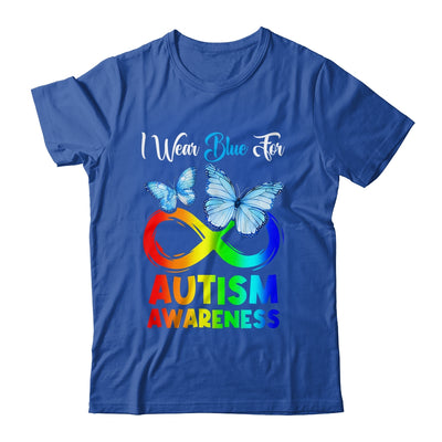 I Wear Blue For Autism Awareness Month Infinity Butterfly Shirt & Tank Top | teecentury