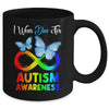 I Wear Blue For Autism Awareness Month Infinity Butterfly Mug | teecentury
