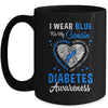 I Wear Blue For My Cousin Type 1 Diabetes Awareness Month Warrior Mug | teecentury