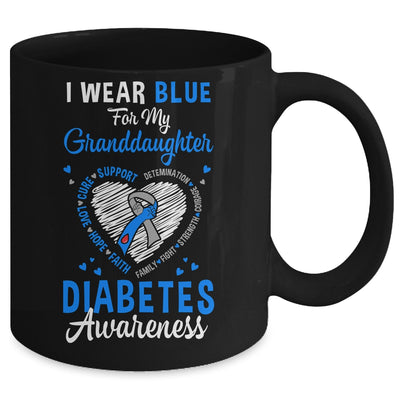 I Wear Blue For My Granddaughter Type 1 Diabetes Awareness Month Warrior Mug | teecentury