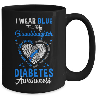 I Wear Blue For My Granddaughter Type 1 Diabetes Awareness Month Warrior Mug | teecentury