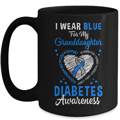 I Wear Blue For My Granddaughter Type 1 Diabetes Awareness Month Warrior Mug | teecentury