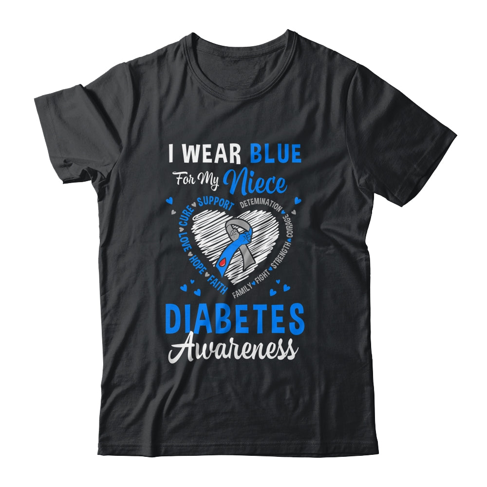 I Wear Blue For My Niece Type 1 Diabetes Awareness Month Warrior Shirt & Hoodie | teecentury