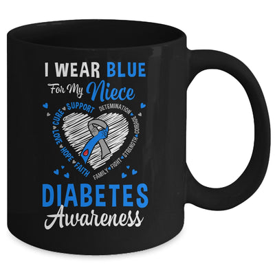 I Wear Blue For My Niece Type 1 Diabetes Awareness Month Warrior Mug | teecentury
