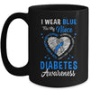 I Wear Blue For My Niece Type 1 Diabetes Awareness Month Warrior Mug | teecentury