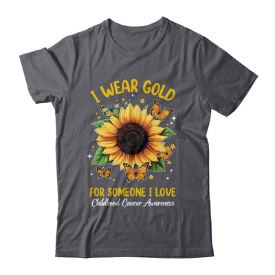 I Wear Gold Childhood Cancer Awareness Sunflower Women Kids Shirt & Hoodie | teecentury