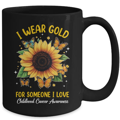 I Wear Gold Childhood Cancer Awareness Sunflower Women Kids Mug | teecentury