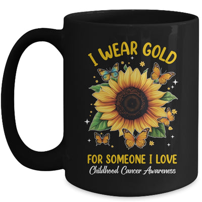 I Wear Gold Childhood Cancer Awareness Sunflower Women Kids Mug | teecentury