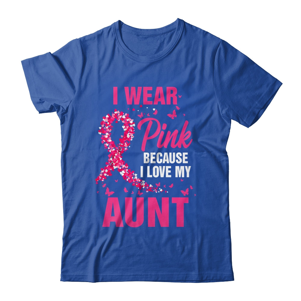 I Wear Pink For My Aunt Breast Cancer Awareness Butterfly Shirt & Tank Top | teecentury