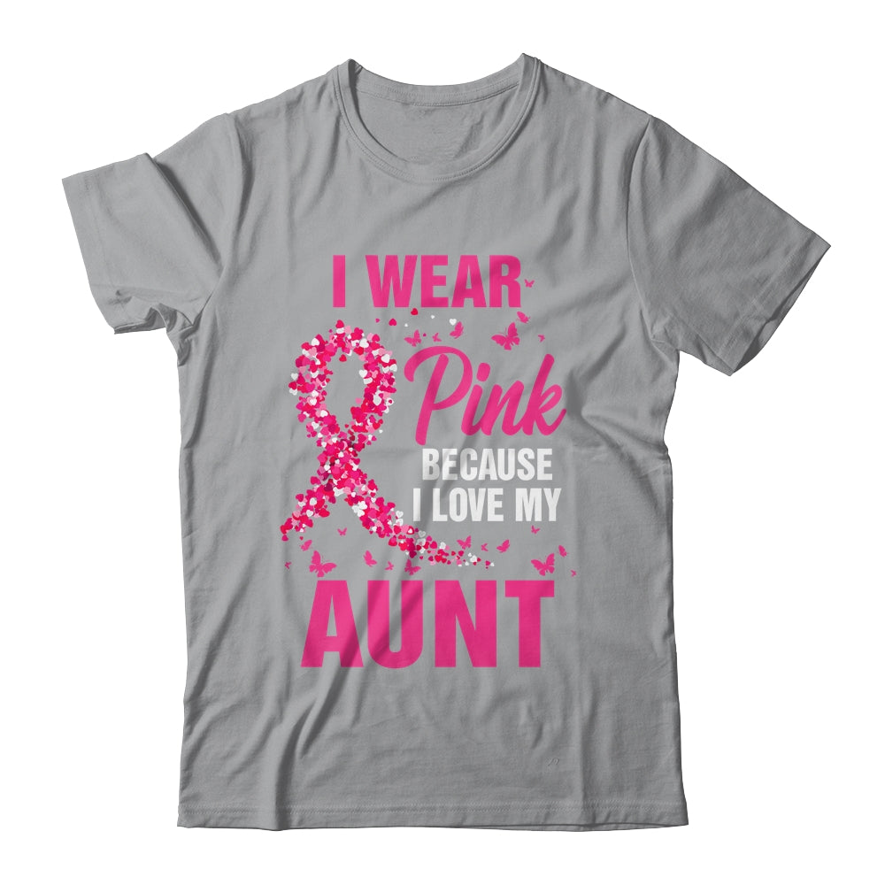 I Wear Pink For My Aunt Breast Cancer Awareness Butterfly Shirt & Tank Top | teecentury