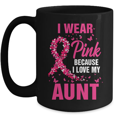 I Wear Pink For My Aunt Breast Cancer Awareness Butterfly Mug | teecentury