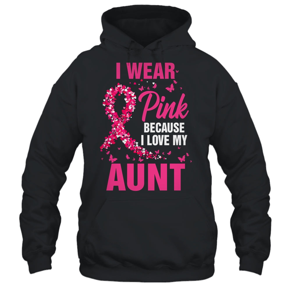 I Wear Pink For My Aunt Breast Cancer Awareness Butterfly Shirt & Tank Top | teecentury
