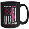 I Wear Pink For My Aunt Breast Cancer Awareness US Flag Mug | teecentury