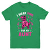 I Wear Pink For My Aunt T-Rex Dinosaur Breast Cancer Awareness Youth Shirt | teecentury