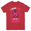 I Wear Pink For My Aunt T-Rex Dinosaur Breast Cancer Awareness Youth Shirt | teecentury