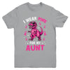 I Wear Pink For My Aunt T-Rex Dinosaur Breast Cancer Awareness Youth Shirt | teecentury