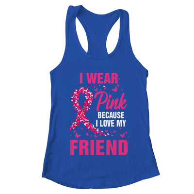 I Wear Pink For My Friend Breast Cancer Awareness Butterfly Shirt & Tank Top | teecentury