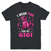 I Wear Pink For My Gigi T-Rex Dinosaur Breast Cancer Awareness Youth Shirt | teecentury