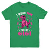 I Wear Pink For My Gigi T-Rex Dinosaur Breast Cancer Awareness Youth Shirt | teecentury