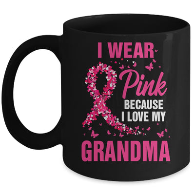 I Wear Pink For My Grandma Breast Cancer Awareness Butterfly Mug | teecentury