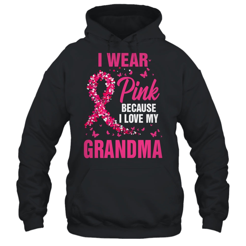 I Wear Pink For My Grandma Breast Cancer Awareness Butterfly Shirt & Tank Top | teecentury