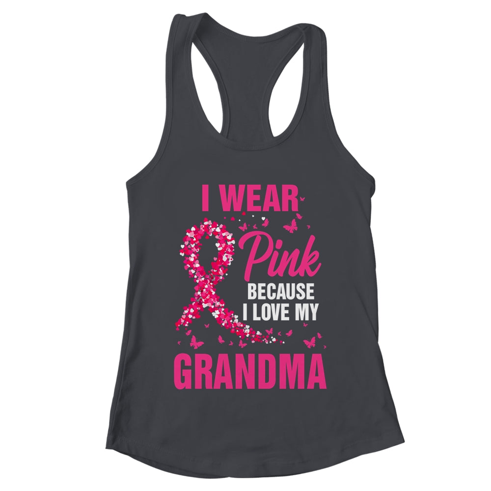 I Wear Pink For My Grandma Breast Cancer Awareness Butterfly Shirt & Tank Top | teecentury