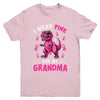 I Wear Pink For My Grandma T-Rex Dinosaur Breast Cancer Awareness Youth Shirt | teecentury
