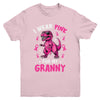 I Wear Pink For My Granny T-Rex Dinosaur Breast Cancer Awareness Youth Shirt | teecentury