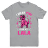 I Wear Pink For My Lala T-Rex Dinosaur Breast Cancer Awareness Youth Shirt | teecentury
