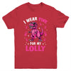I Wear Pink For My Lolly T-Rex Dinosaur Breast Cancer Awareness Youth Shirt | teecentury