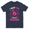 I Wear Pink For My Mamaw T-Rex Dinosaur Breast Cancer Awareness Youth Shirt | teecentury