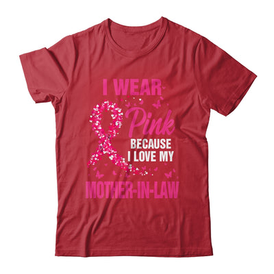 I Wear Pink For My Mother-In-Law Breast Cancer Awareness Butterfly Shirt & Tank Top | teecentury