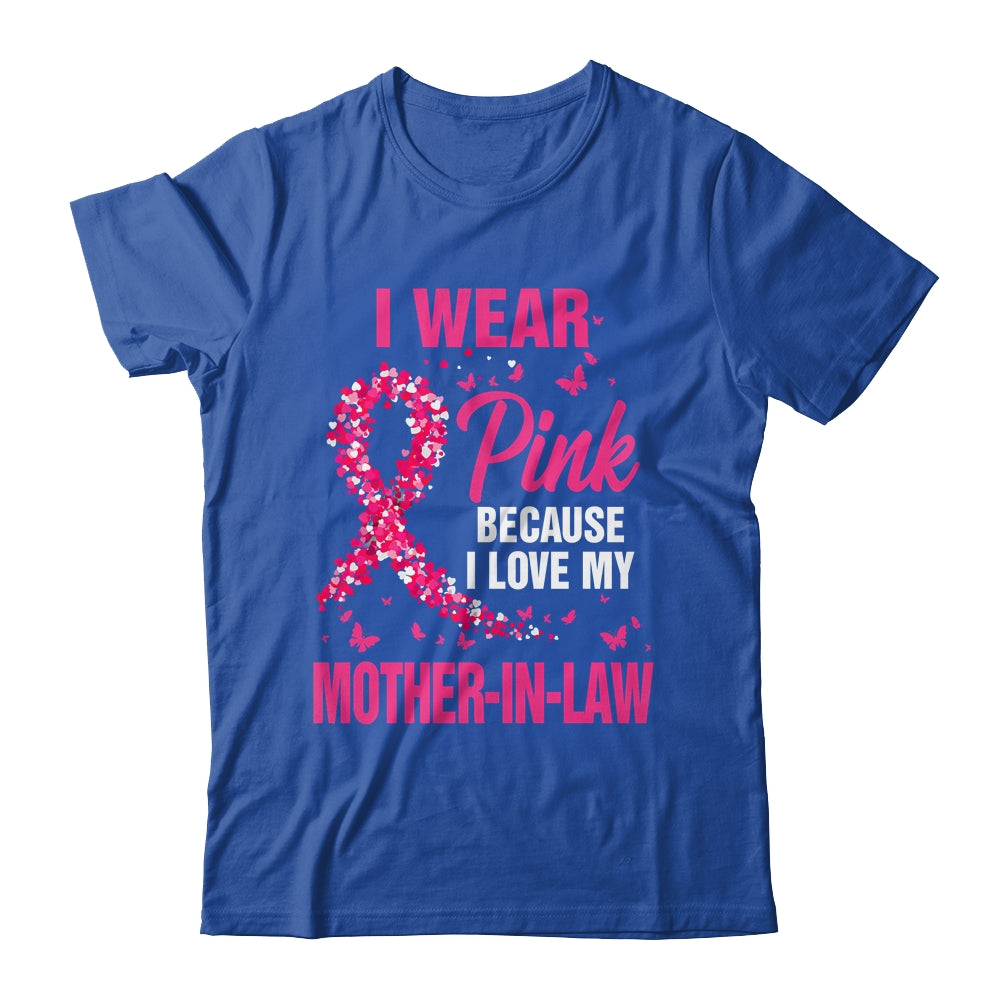 I Wear Pink For My Mother-In-Law Breast Cancer Awareness Butterfly Shirt & Tank Top | teecentury