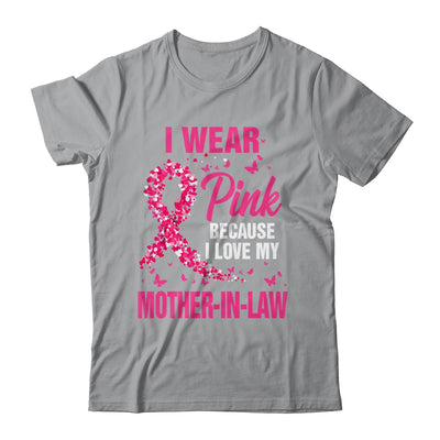 I Wear Pink For My Mother-In-Law Breast Cancer Awareness Butterfly Shirt & Tank Top | teecentury