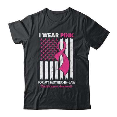 I Wear Pink For My Mother In Law Breast Cancer US Flag Shirt & Tank Top | teecentury