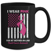 I Wear Pink For My Mother In Law Breast Cancer US Flag Mug | teecentury