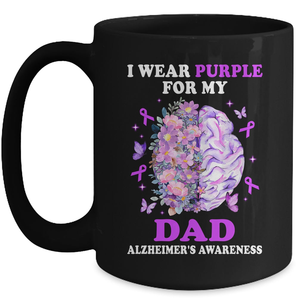 I Wear Purple For My Dad Alzheimer's Awareness Brain Mug | teecentury