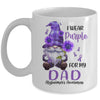 I Wear Purple For My Dad Gnome Alzheimer's Awareness Mug | teecentury