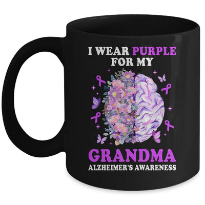 I Wear Purple For My Grandma Alzheimer's Awareness Brain Mug | teecentury