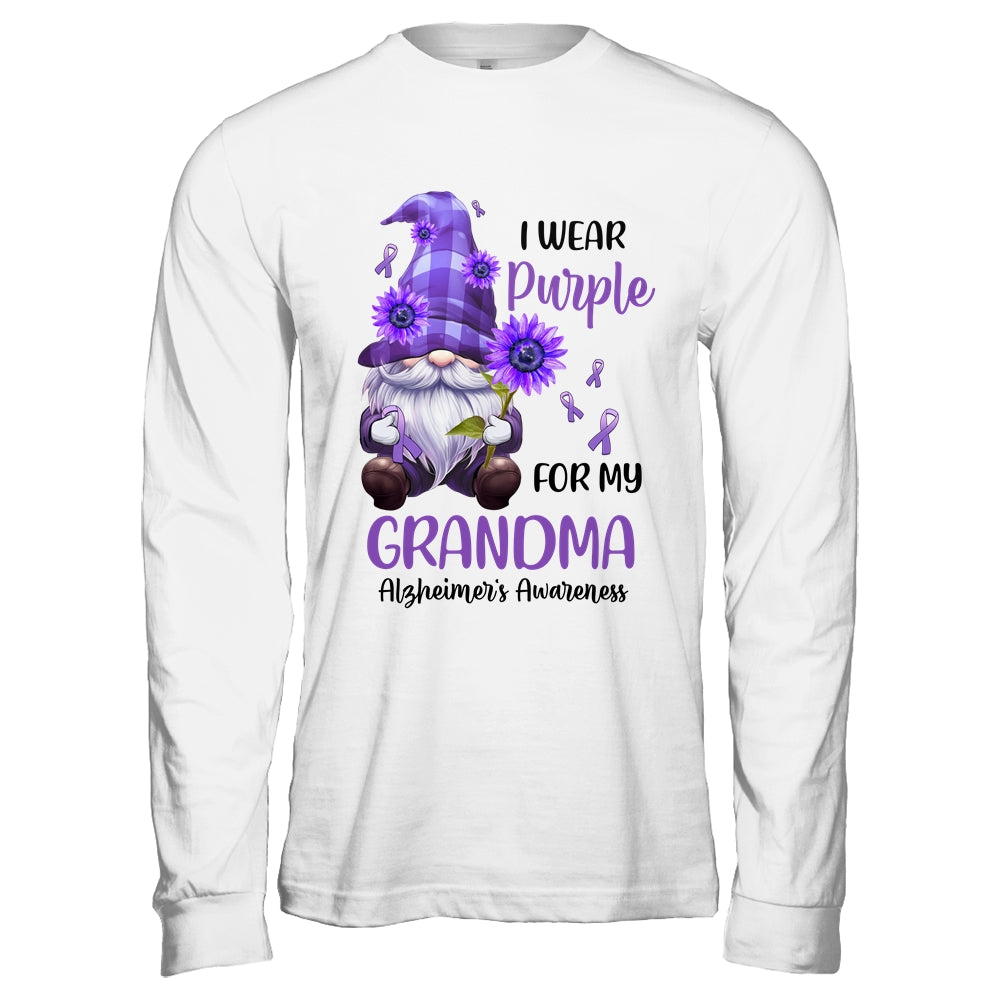 I Wear Purple For My Grandma Gnome Alzheimer's Awareness Shirt & Hoodie | teecentury