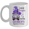 I Wear Purple For My Grandpa Gnome Alzheimer's Awareness Mug | teecentury